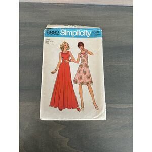Simplicity Vintage Cut Misses Dress in Two Lengths Size 8 Pattern No 6882